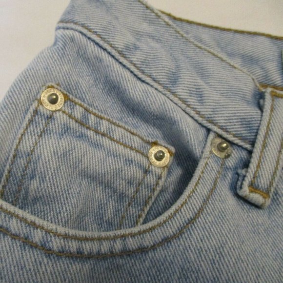 Vintage High Waist Cropped Jeans sz 4 100% Cotton Faded Blue - Picture 5 of 10